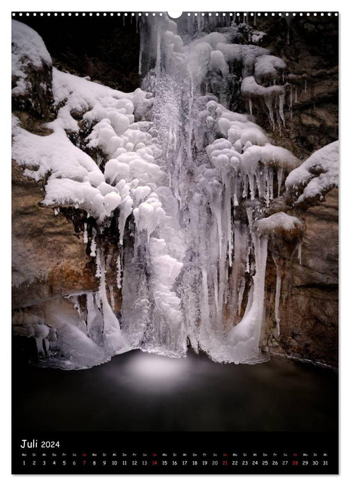 Waterfalls in icy times (CALVENDO Premium Wall Calendar 2024) 