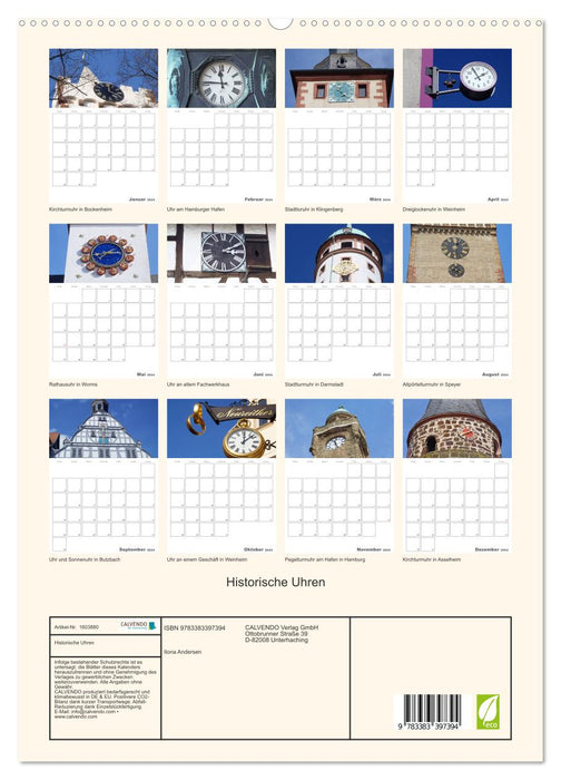 Historical clocks (CALVENDO Premium Wall Calendar 2024) 