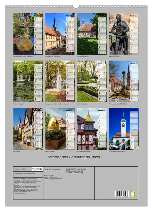 Schwabach birthday calendar (CALVENDO wall calendar 2024) 