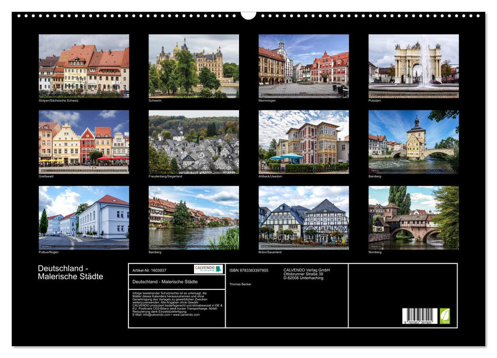 Germany - Picturesque Cities (CALVENDO Wall Calendar 2024) 