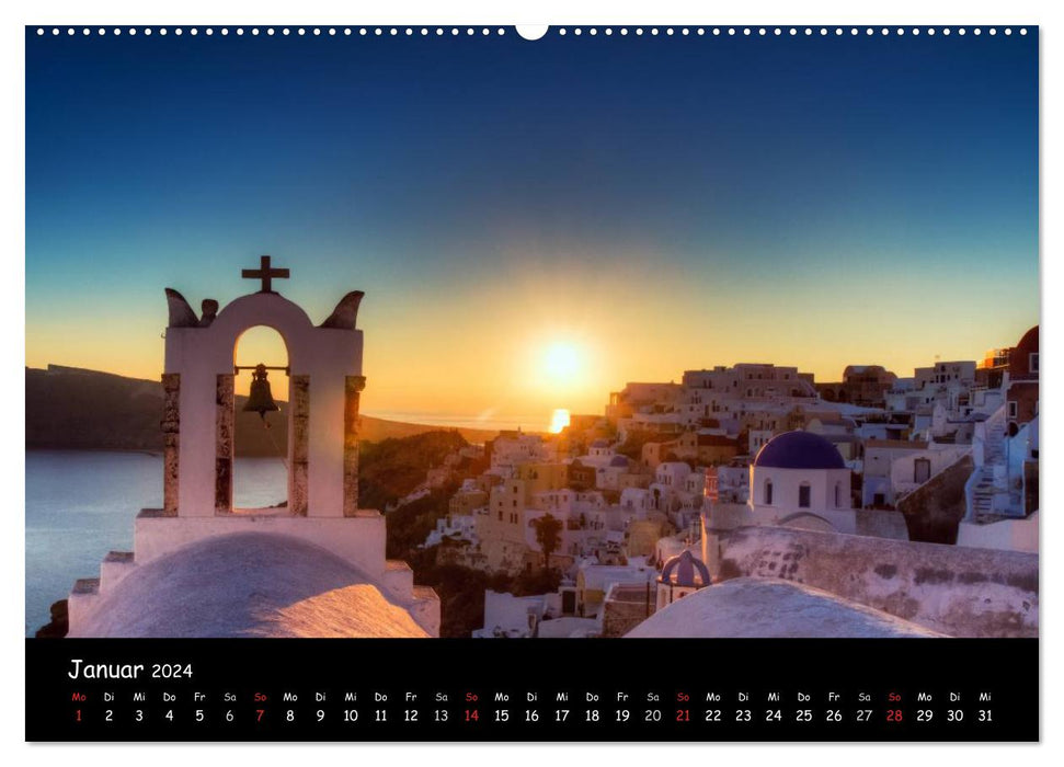 Santorini - Dance on the Volcano (CALVENDO Premium Wall Calendar 2024) 