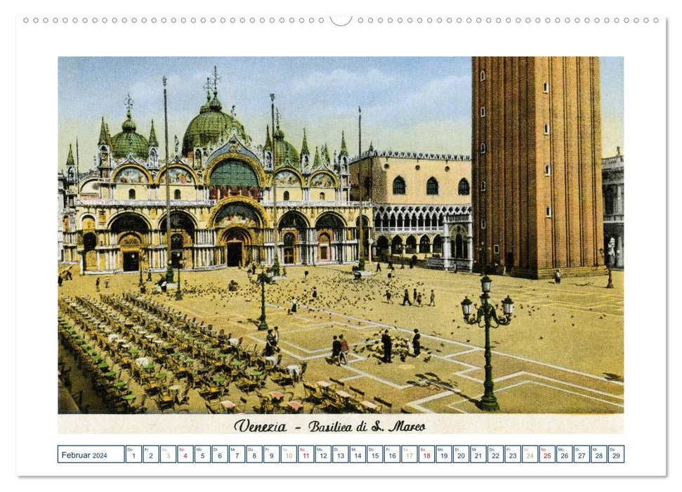 Erinnerungen an das alte Venedig: Historische Stiche von der Lagunenstadt (CALVENDO Wandkalender 2024)