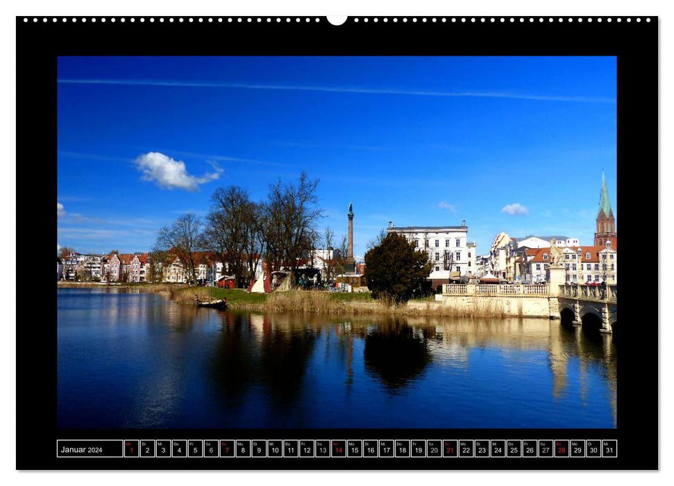 Residential City of Schwerin (CALVENDO Premium Wall Calendar 2024) 