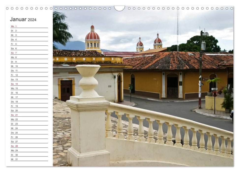 Nicaragua - Volcanoes and Colonial Architecture (CALVENDO Wall Calendar 2024) 