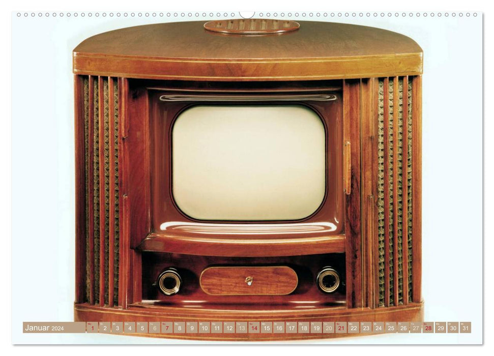 Téléviseurs des années 50 à 70 : regardés à travers le tube (Calendrier mural CALVENDO 2024) 