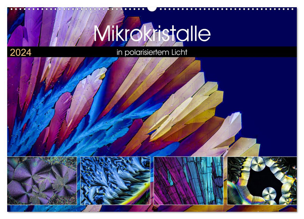 Microcristaux en lumière polarisée (calendrier mural CALVENDO 2024) 