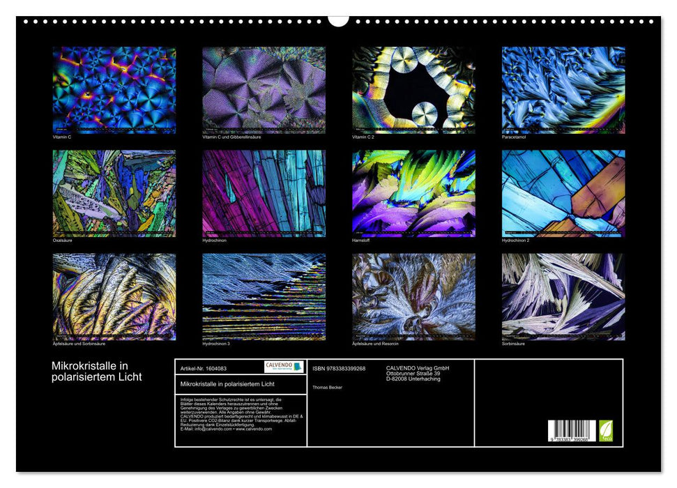 Mikrokristalle in polarisiertem Licht (CALVENDO Wandkalender 2024)