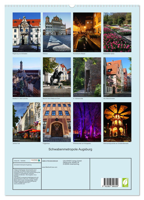 Swabian metropolis Augsburg (CALVENDO Premium Wall Calendar 2024) 