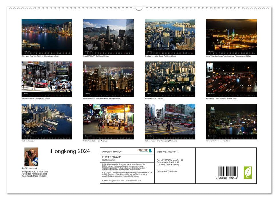 Hong Kong in the eye of the photographer (CALVENDO Premium Wall Calendar 2024) 