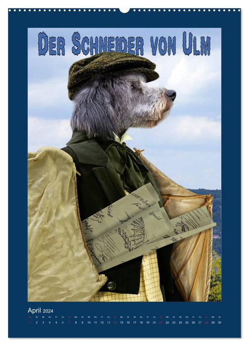 Hunde als Helden in der Literatur (CALVENDO Premium Wandkalender 2024)