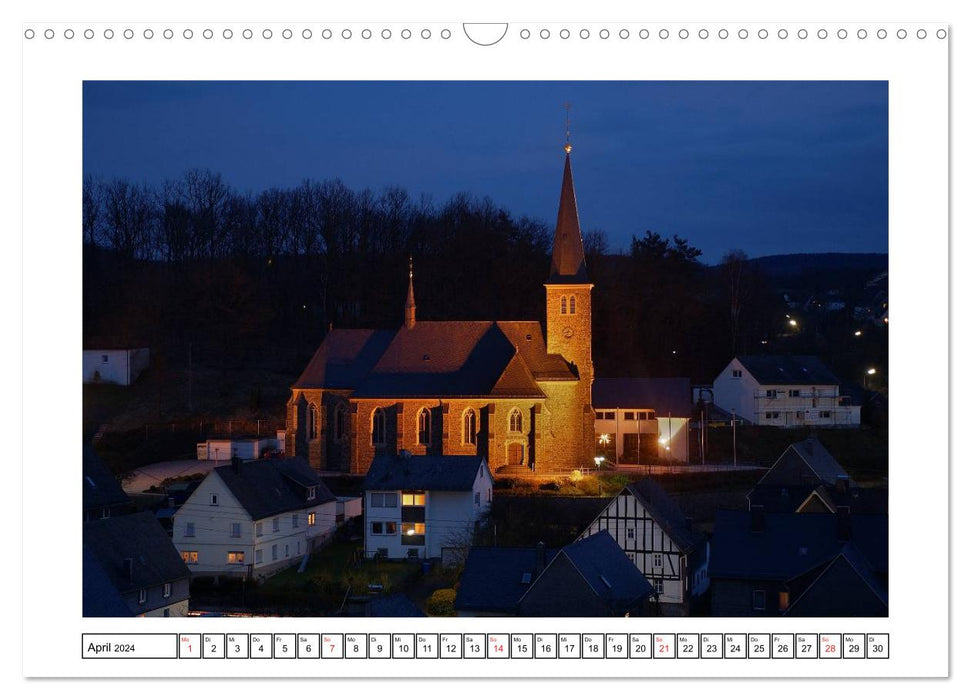 Heure bleue au Siegerland (calendrier mural CALVENDO 2024) 