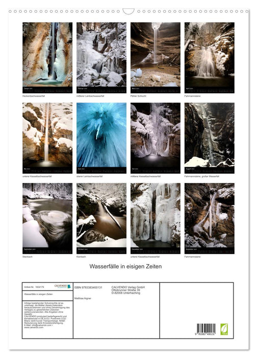 Wasserfälle in eisigen Zeiten (CALVENDO Wandkalender 2024)