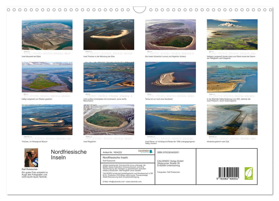 Les îles de la Frise du Nord dans l'œil du photographe (calendrier mural CALVENDO 2024) 