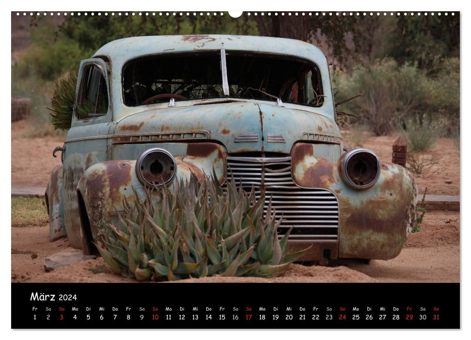 Fascination Namibie - Des voitures classiques avec une différence (Calvendo Premium Wall Calendar 2024) 