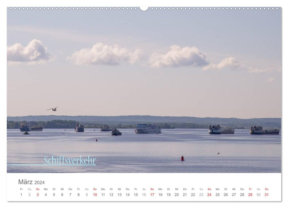 Sur les voies navigables de Russie (Calendrier mural CALVENDO Premium 2024) 