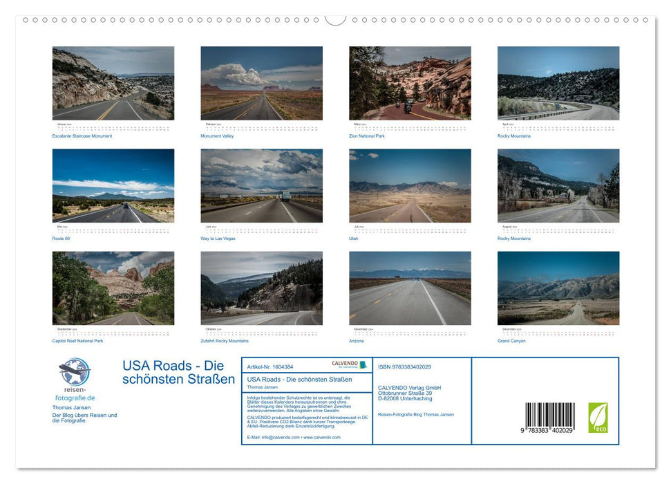 USA Roads (CALVENDO Premium Wandkalender 2024)