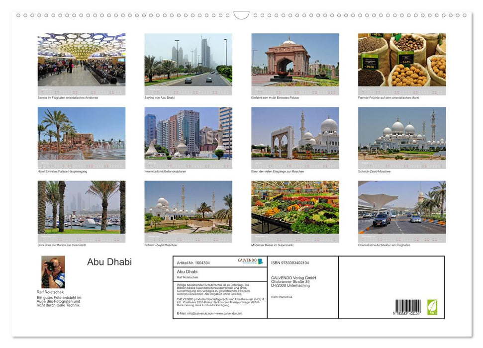 Abu Dhabi dans l'oeil du photographe (Calendrier mural CALVENDO 2024) 