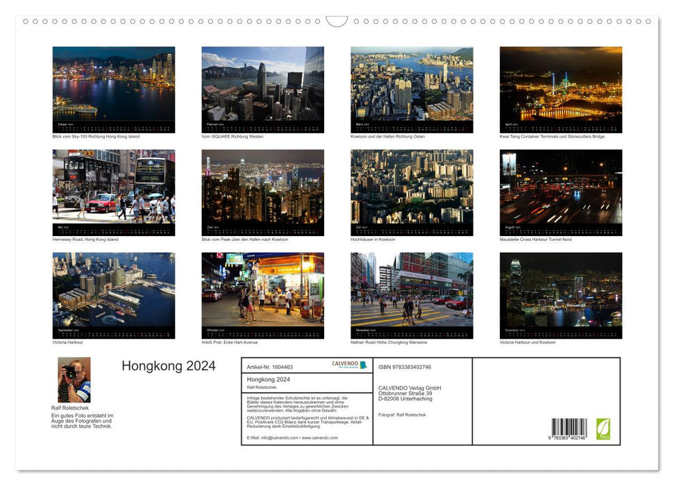 Hong Kong dans l'oeil du photographe (Calendrier mural CALVENDO 2024) 
