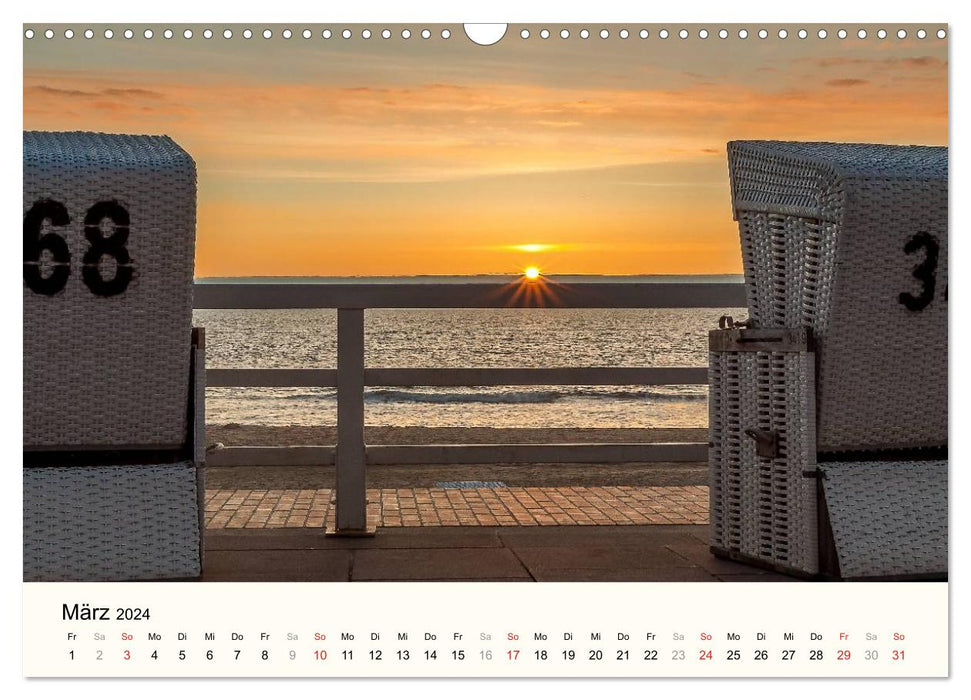 SYLT - Abendspaziergänge (CALVENDO Wandkalender 2024)