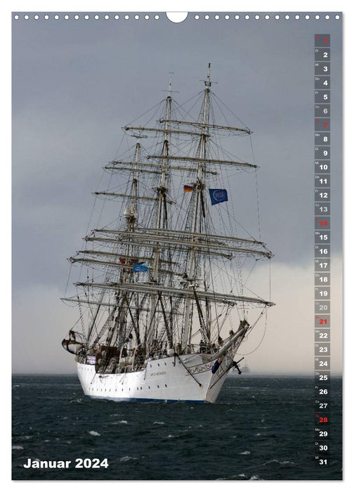 Segelromantik - Großsegler auf der Ostsee (CALVENDO Wandkalender 2024)