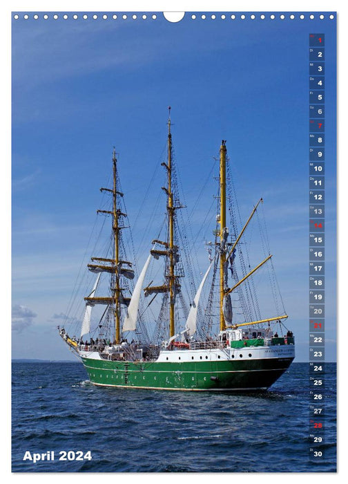 Segelromantik - Großsegler auf der Ostsee (CALVENDO Wandkalender 2024)