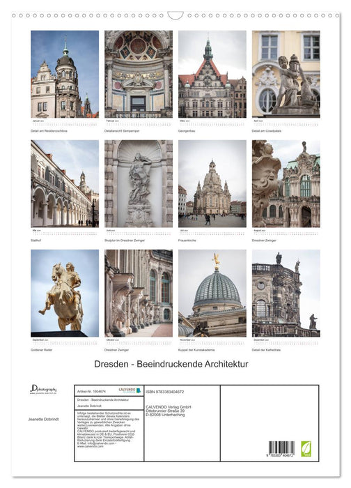 Dresden - Impressive Architecture (CALVENDO Wall Calendar 2024) 