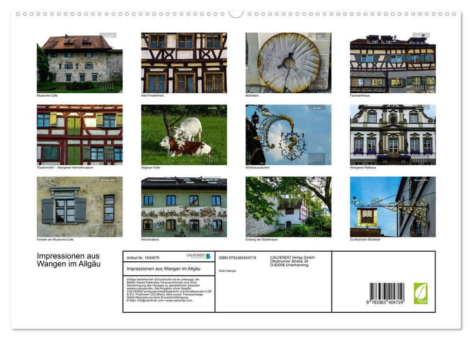 Impressionen aus Wangen im Allgäu (CALVENDO Premium Wandkalender 2024)