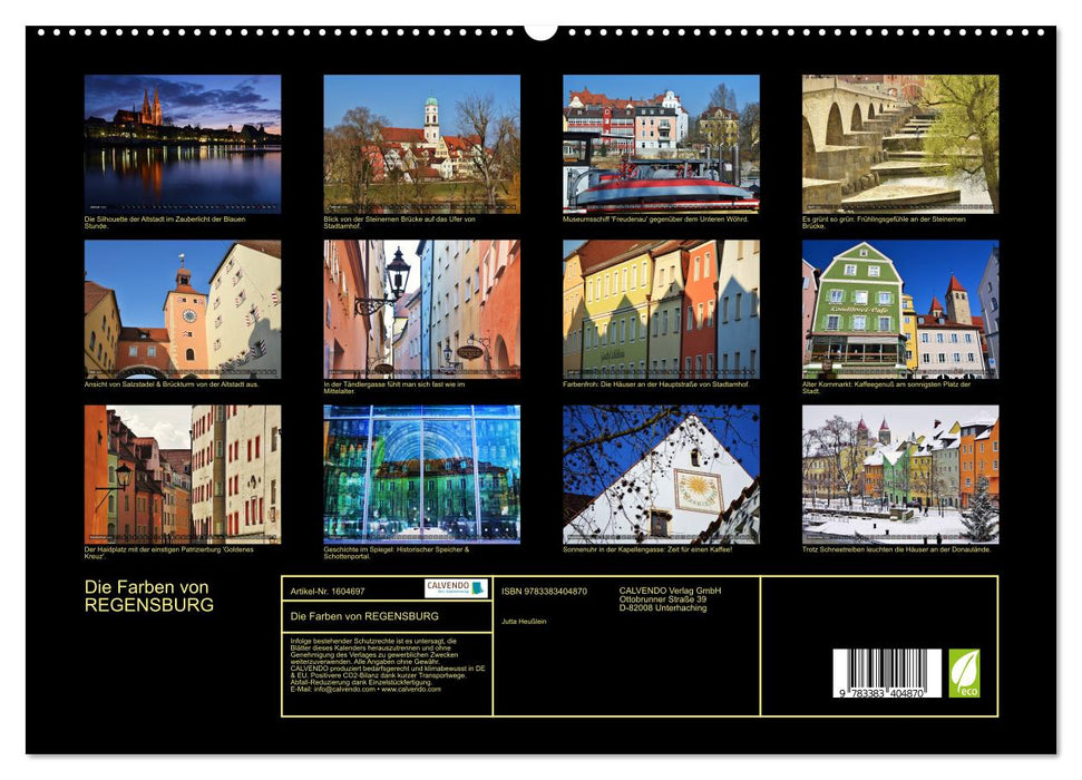 Die Farben von Regensburg (CALVENDO Premium Wandkalender 2024)