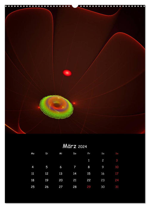 Zauberhafte Fraktal-Blumen (CALVENDO Premium Wandkalender 2024)