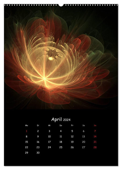 Fleurs fractales magiques (Calvendo Premium Wall Calendar 2024) 