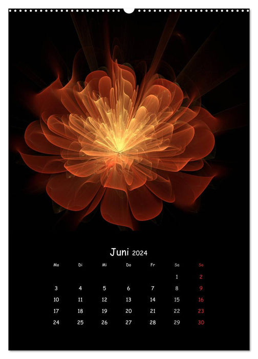 Fleurs fractales magiques (Calvendo Premium Wall Calendar 2024) 