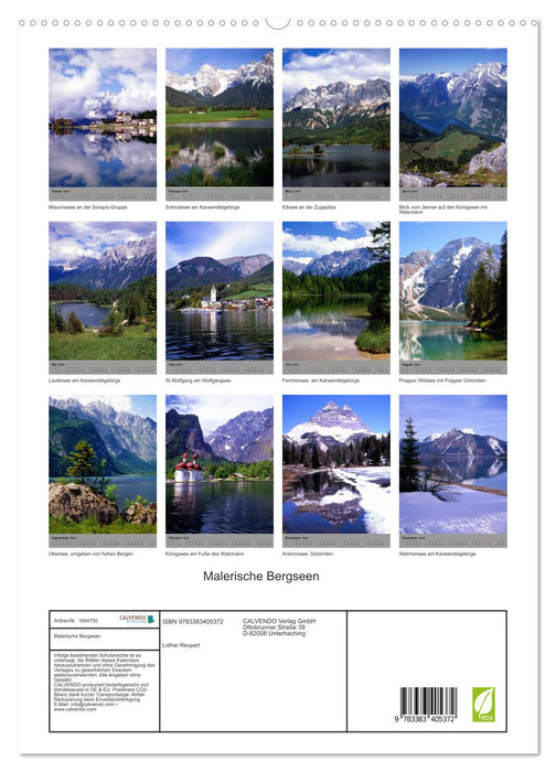 Lacs de montagne pittoresques (Calendrier mural CALVENDO Premium 2024) 