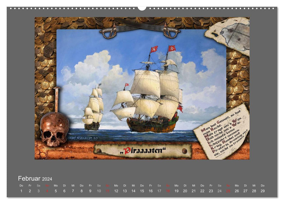 500 years under sail - from the GOLDEN HIND to the KERSHONES (CALVENDO wall calendar 2024) 