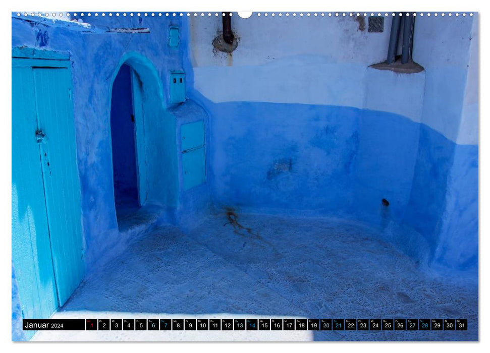 Chefchaouen - Symphony in Blue and White (CALVENDO Wall Calendar 2024) 