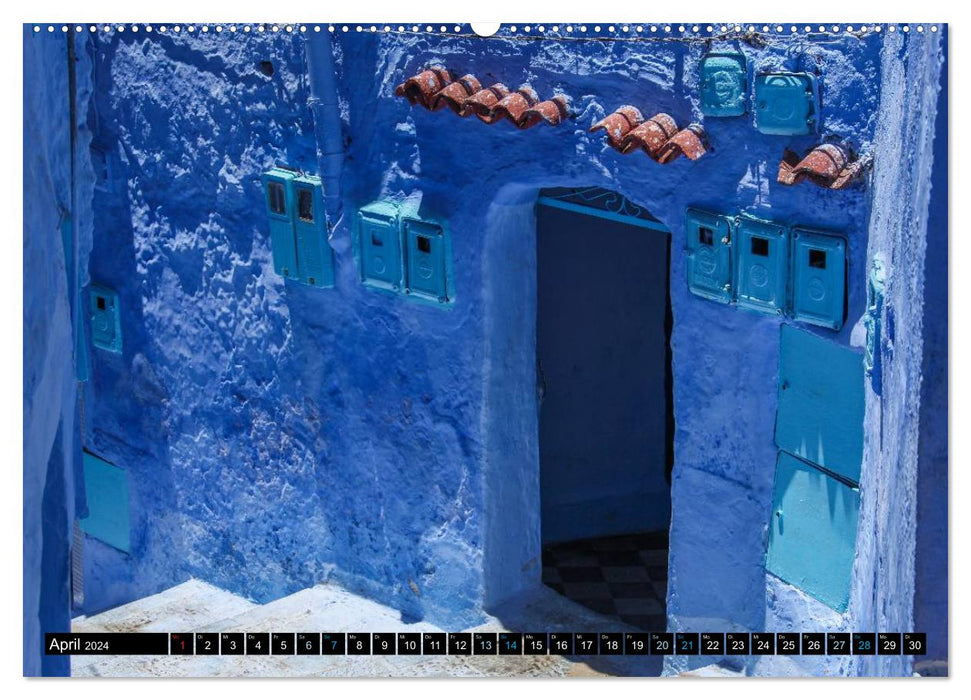 Chefchaouen - Symphony in Blue and White (CALVENDO Wall Calendar 2024) 