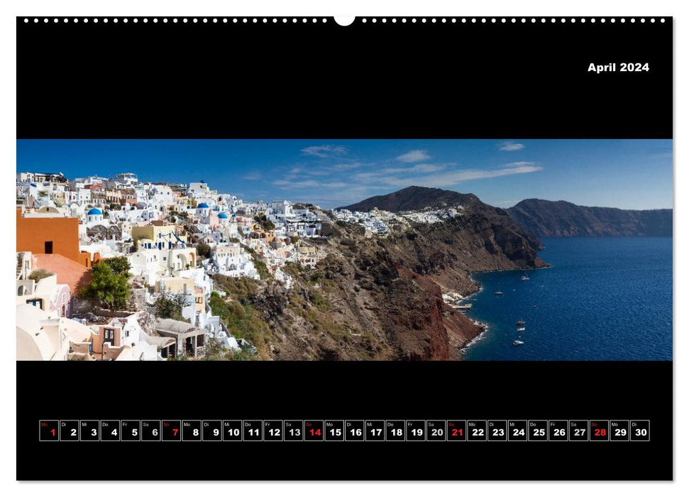 Santorin - XXL Panoramen (CALVENDO Premium Wandkalender 2024)