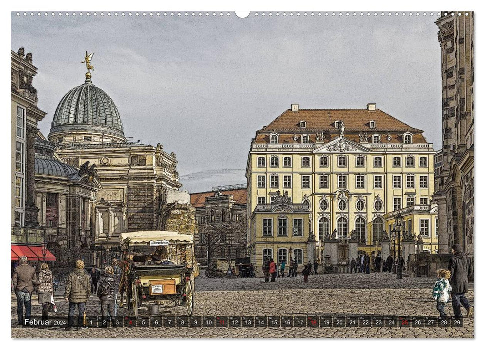 Dresden, nostalgic calendar (CALVENDO wall calendar 2024) 