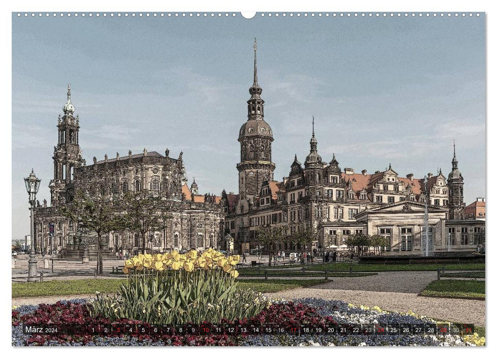 Dresden, nostalgic calendar (CALVENDO wall calendar 2024) 
