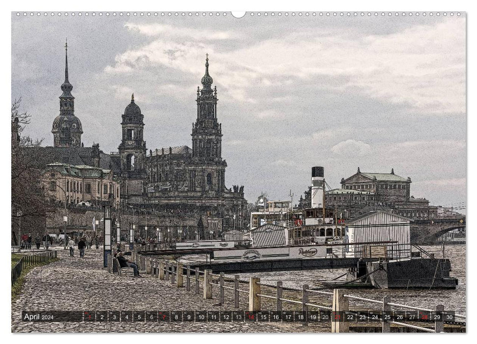 Dresden, Nostalgiekalender (CALVENDO Wandkalender 2024)