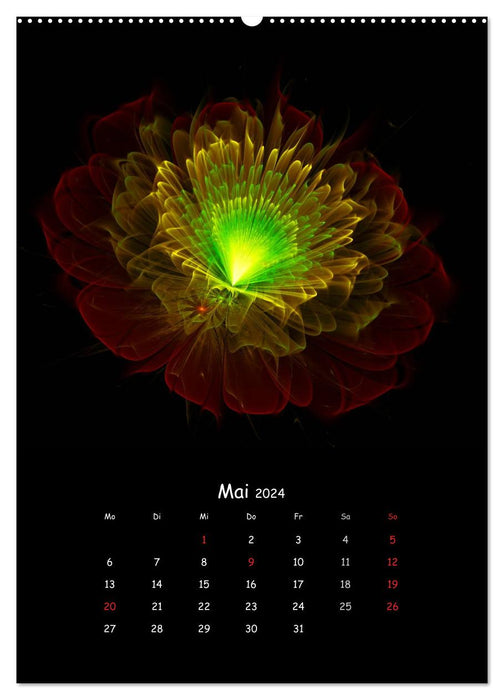 Zauberhafte Fraktal-Blumen (CALVENDO Wandkalender 2024)