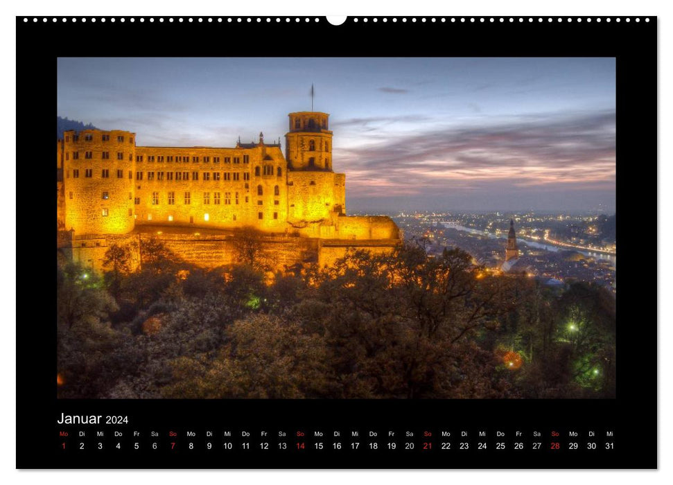 Heidelberg Views - Heidelberger Ansichten (CALVENDO Premium Wandkalender 2024)