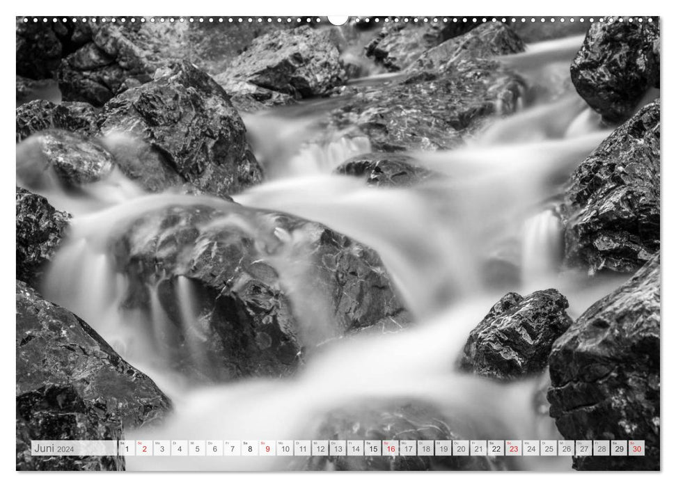 Mountain Pixels Rêves de montagne noirs et blancs (Calvendo Premium Wall Calendar 2024) 
