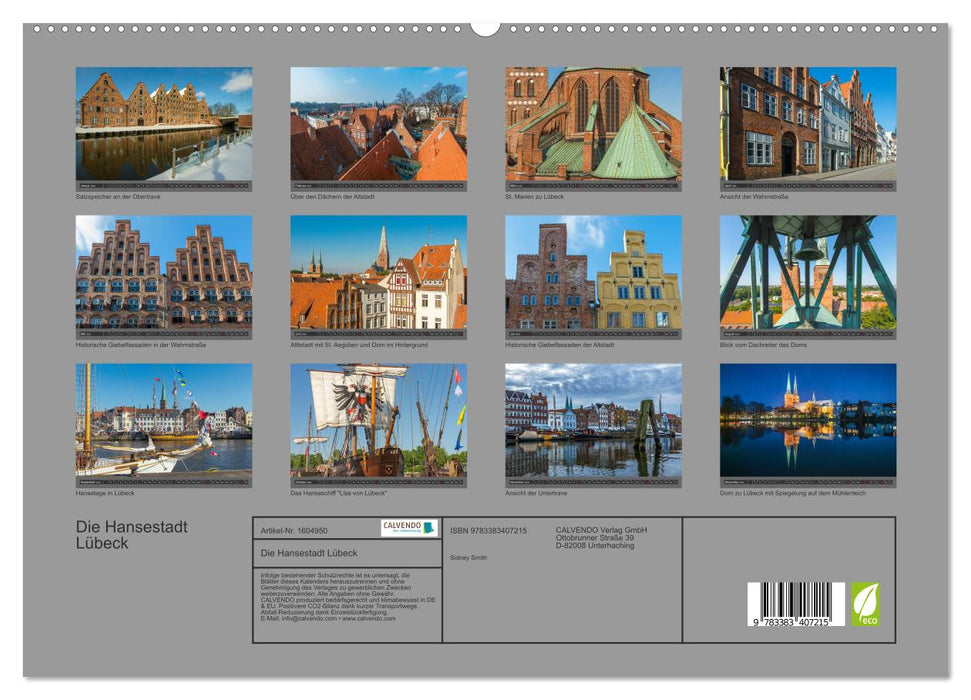 Die Hansestadt Lübeck (CALVENDO Premium Wandkalender 2024)