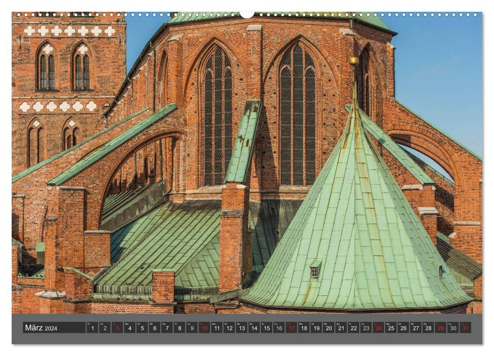 La ville hanséatique de Lübeck (Calendrier mural CALVENDO Premium 2024) 