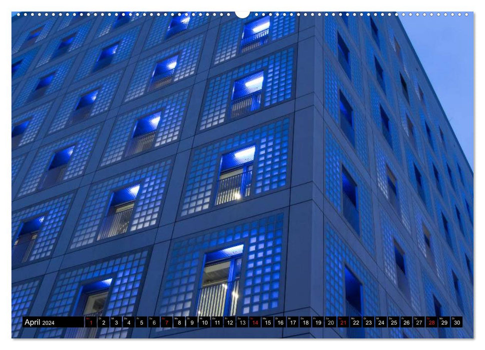 Stuttgart - Blue City Lights (CALVENDO wall calendar 2024) 