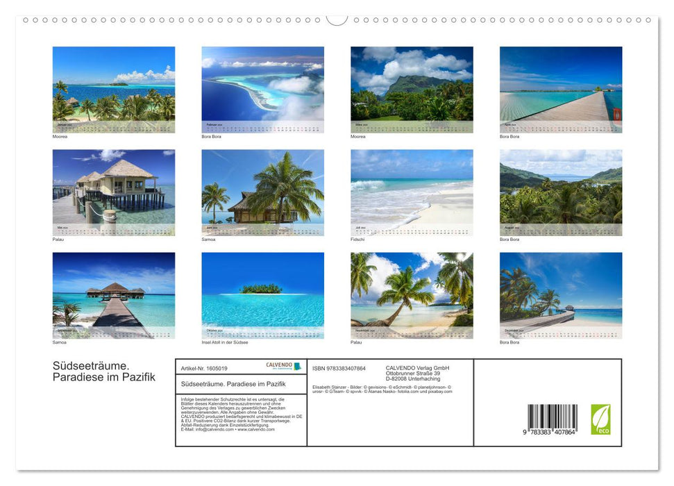 South Sea dreams. Paradises in the Pacific (CALVENDO Premium Wall Calendar 2024) 