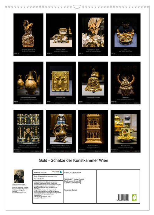 Gold - Schätze der Kunstkammer Wien (CALVENDO Wandkalender 2024)