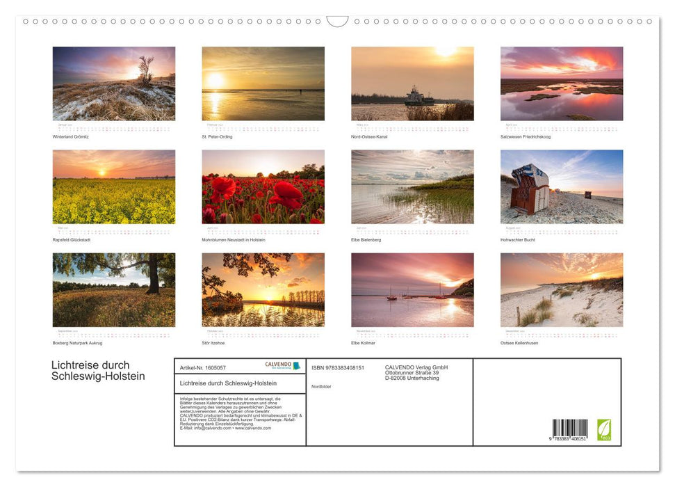 Light journey through Schleswig-Holstein (CALVENDO wall calendar 2024) 