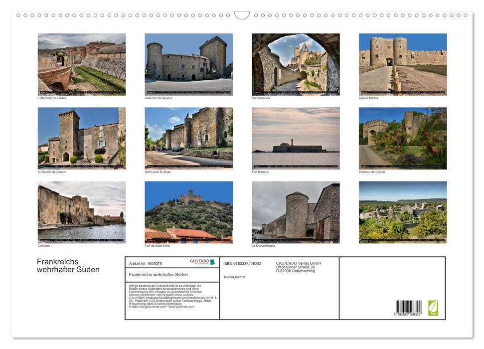 France's defensive south - fortresses and fortifications in Languedoc-Roussillon (CALVENDO wall calendar 2024) 