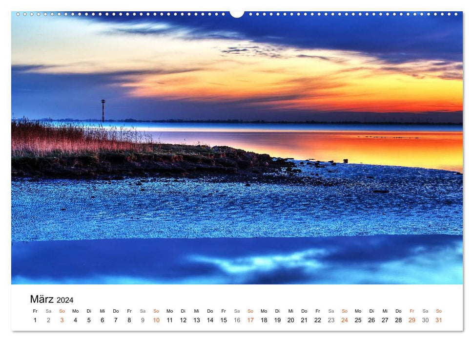 North Sea resort of Wremen - beach impressions (CALVENDO Premium Wall Calendar 2024) 